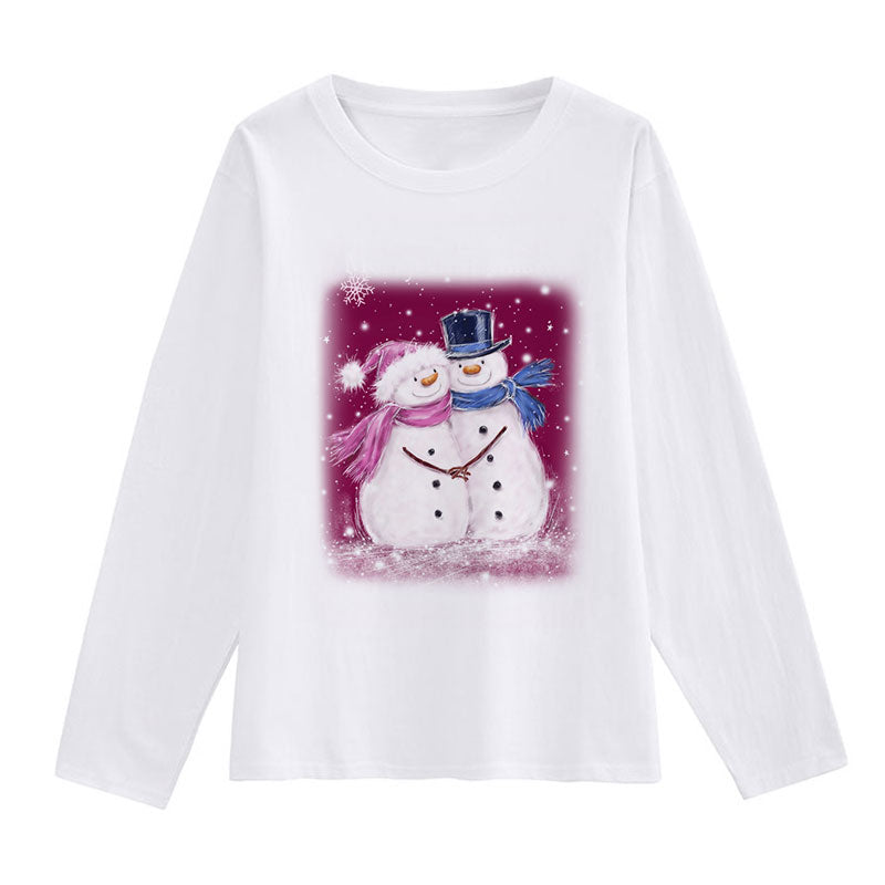 2021 Beautiful Christmas Women White T-Shirt M