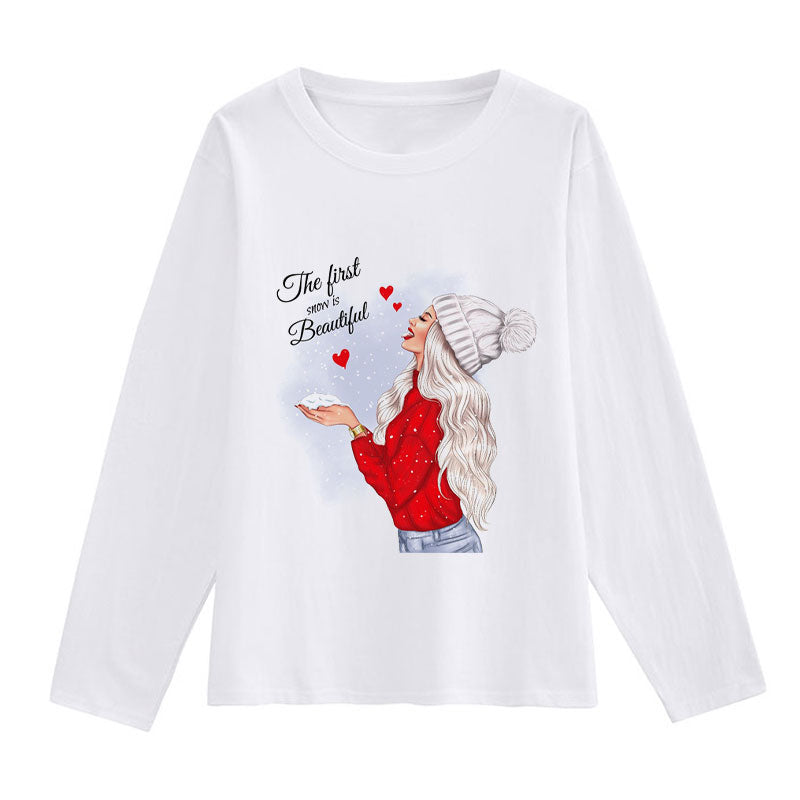 Hello Christmas Women White T-Shirt I