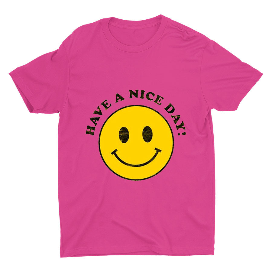 Have A Nice Day Smiling Face Printed T-shirt