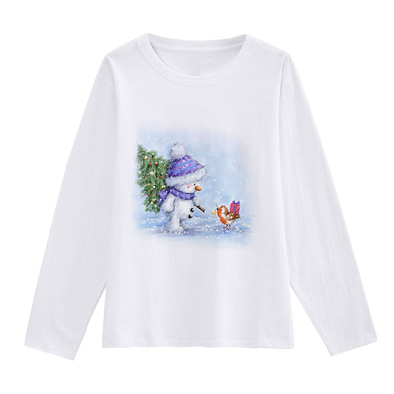 HAPPY 2021 Christmas Ladies White T-Shirt V
