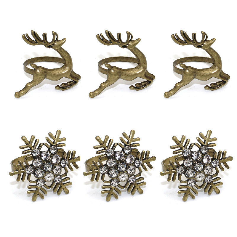 Vintage Christmas Napkin Rings Set of 6