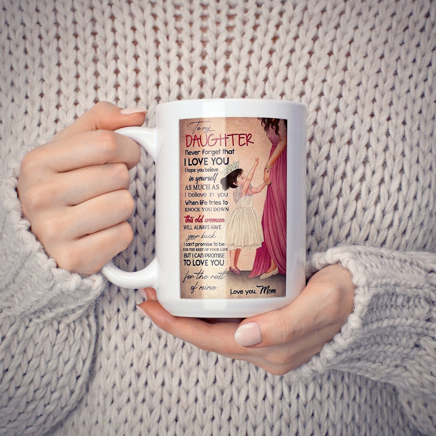 To My Daughter Customized Coffee Mug