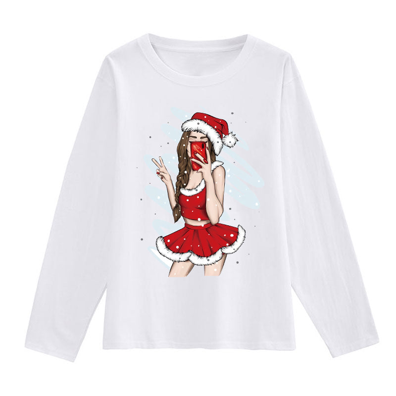 2022 Merry Christmas Girl White T-Shirts