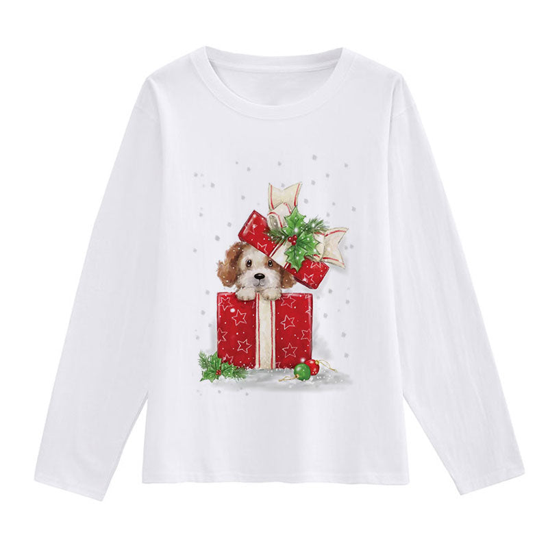 HAPPY Christmas Women White T-Shirt L