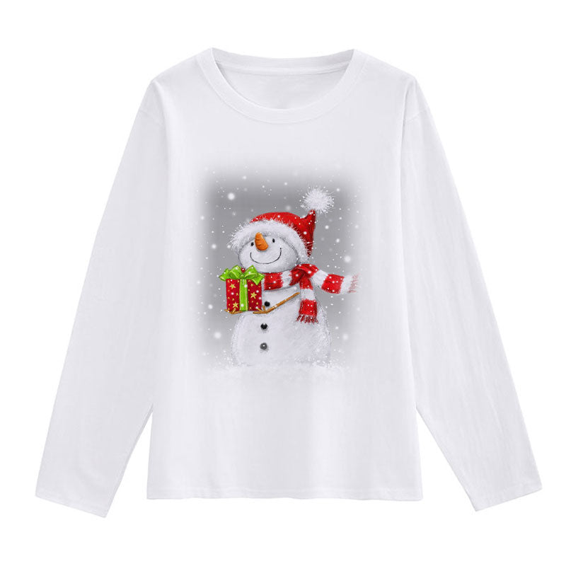 2021 Christmas Fashion Ladies White T-Shirt M