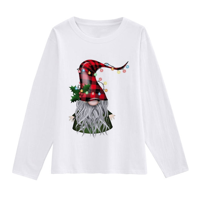 2021 Fashion Christmas White Shirt For Ladies M