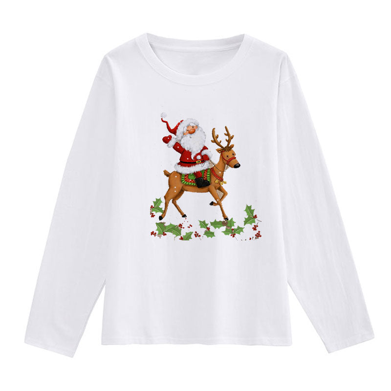 2021 Christmas Fashion Women White T-Shirt F