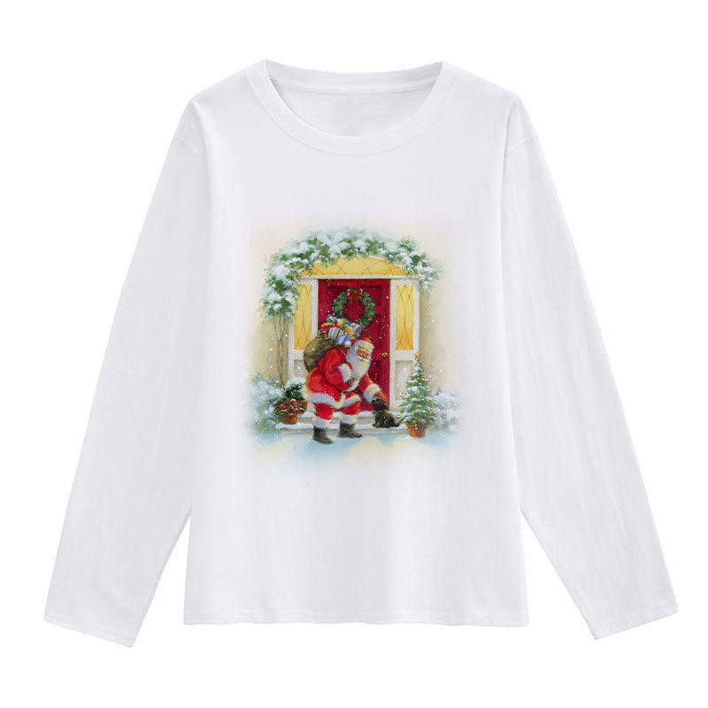 2021 Beautiful Christmas Women White T-Shirt S