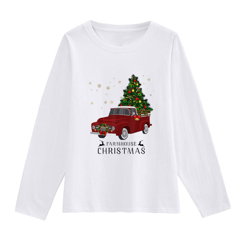2021 Christmas Fashion Women White T-Shirt O