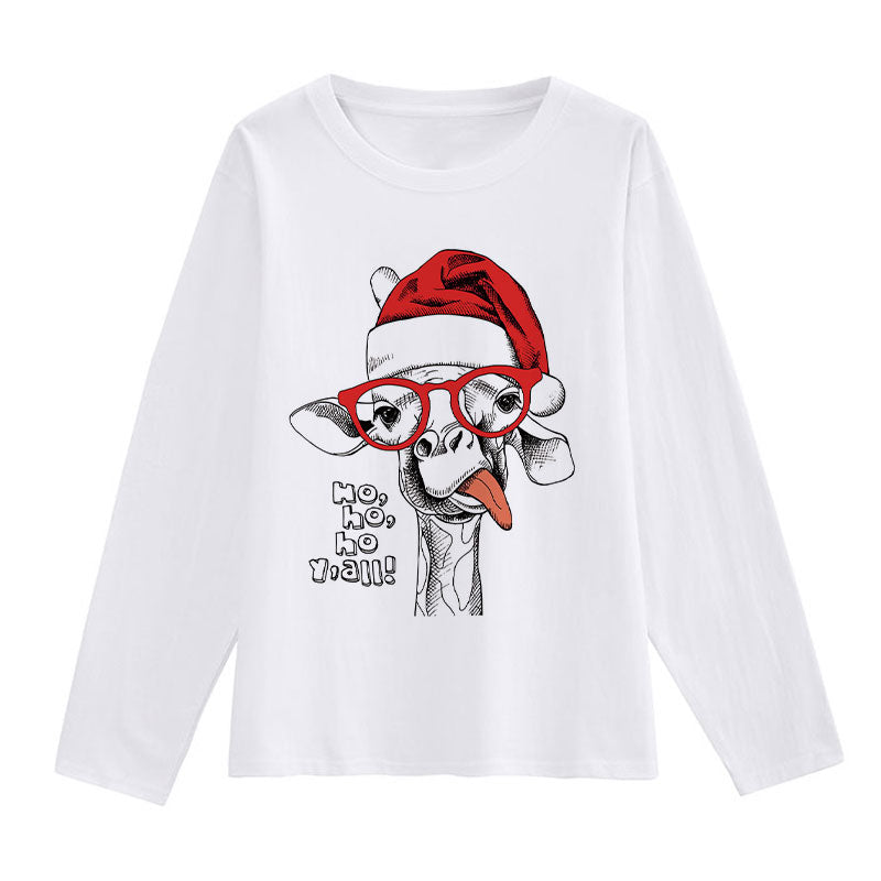 Merry Christmas Ladies White T-Shirt V