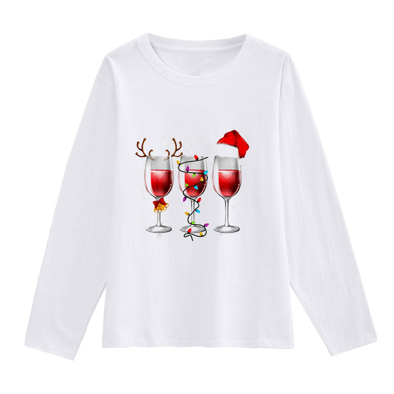 2021 Fashion Christmas White Shirt For Ladies N