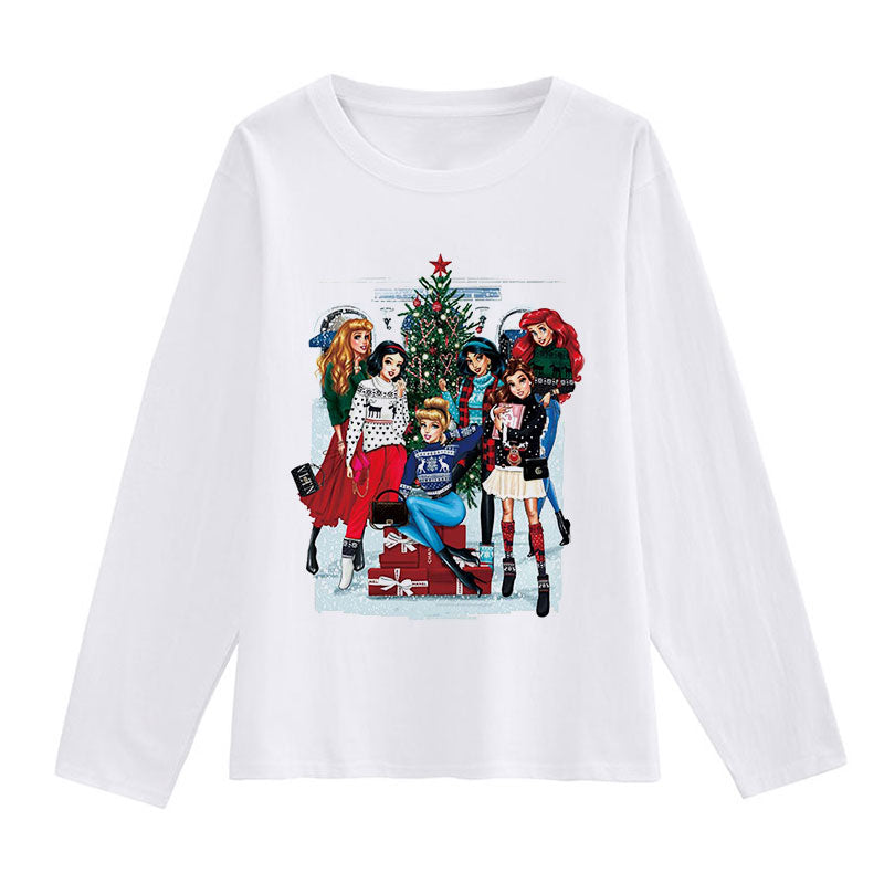 Merry Christmas Ladies White T-Shirt A