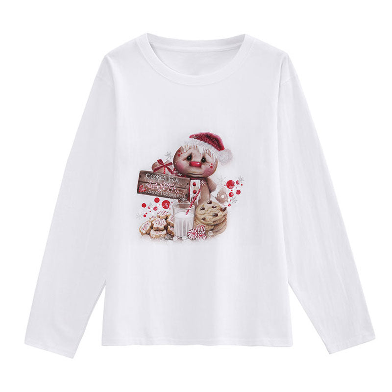 2021 Beautiful Christmas Ladies White T-Shirt Q