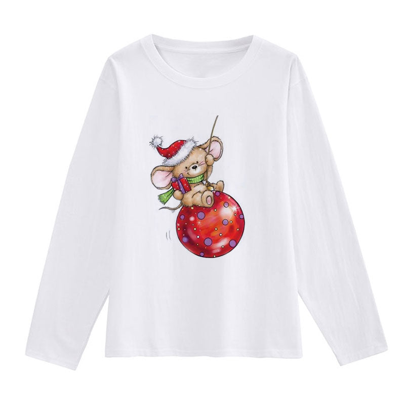 HAPPY NEW YEAR Christmas Ladies White T-Shirt D