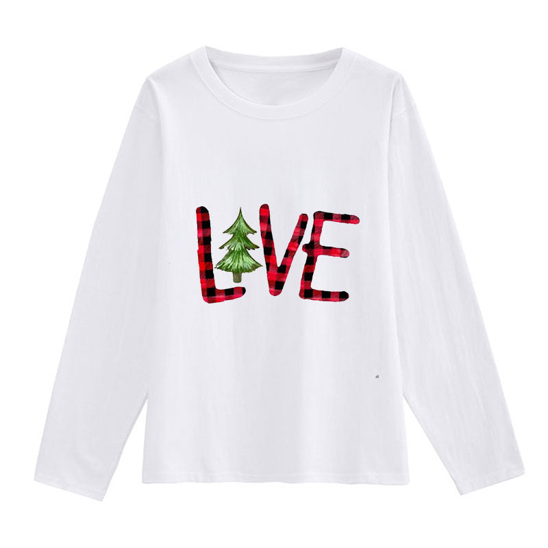 2021 Christmas Fashion Ladies White T-Shirt J