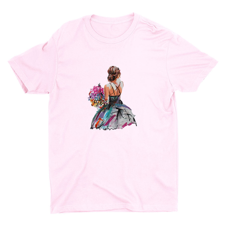 Acrylic Painting of a Lady Cotton Tee