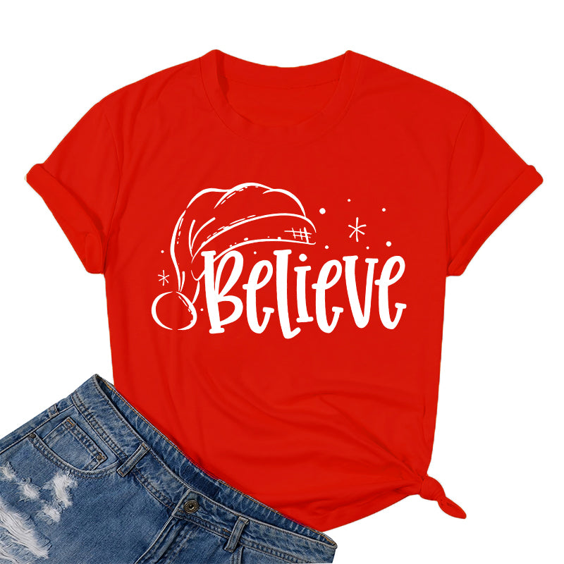 Cotton 2022 Merry Christmas T-shirts
