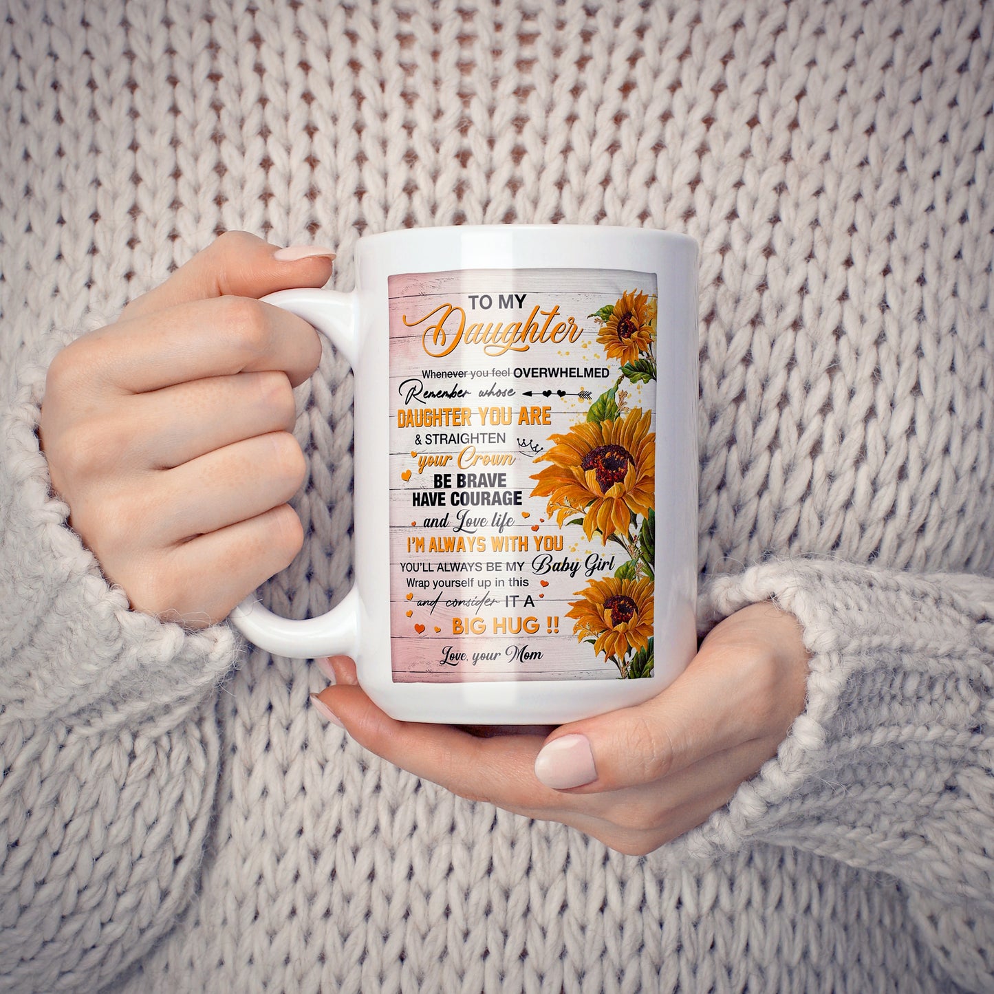 To My Daughter Customized Coffee Mug