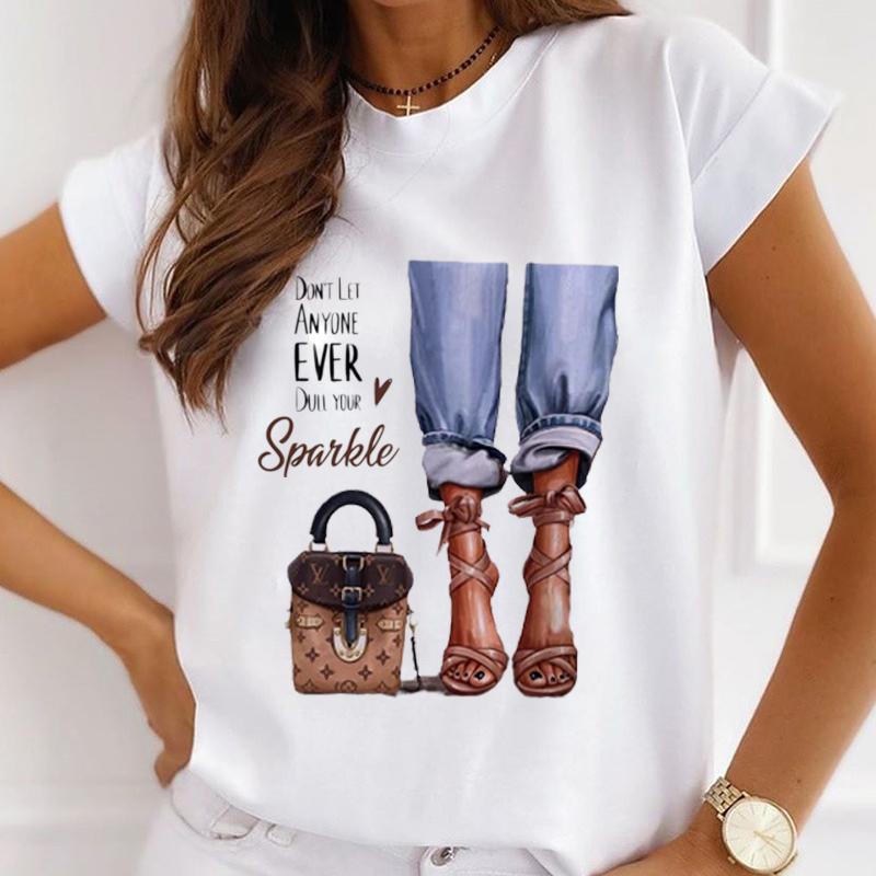 Elegant Highheels Women White T-shirt