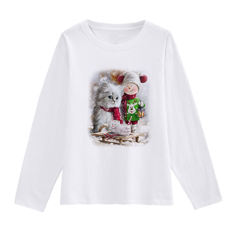 2021 HAPPY NEW YEAR Christmas Women White T-Shirt F
