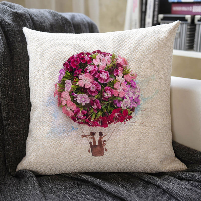 Beautiful Flowers Linen Pillowcase
