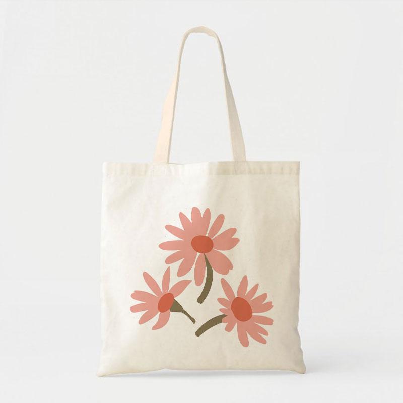 PINK DAISY CANVAS BAG