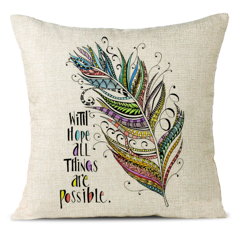Elegant Fethers Linen Pillowcase