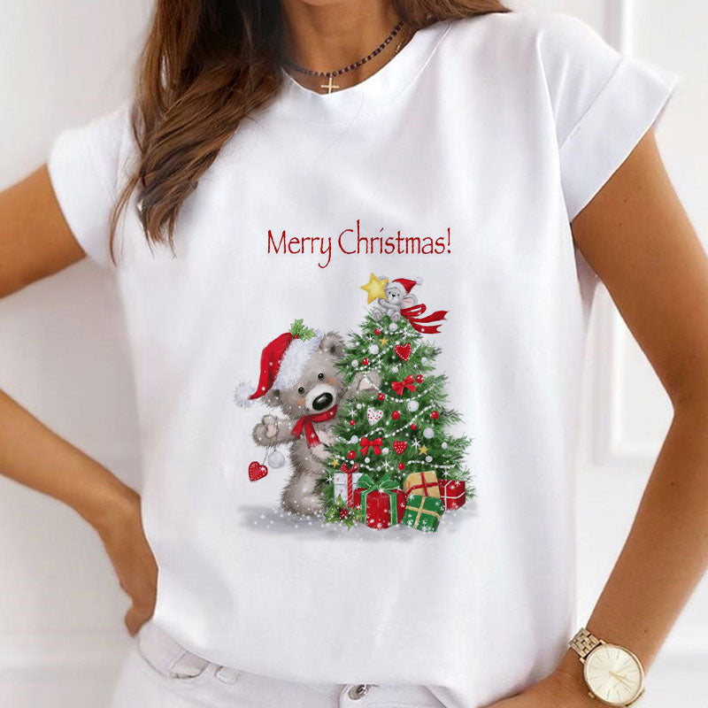 Merry Christmas Women White T-Shirt B