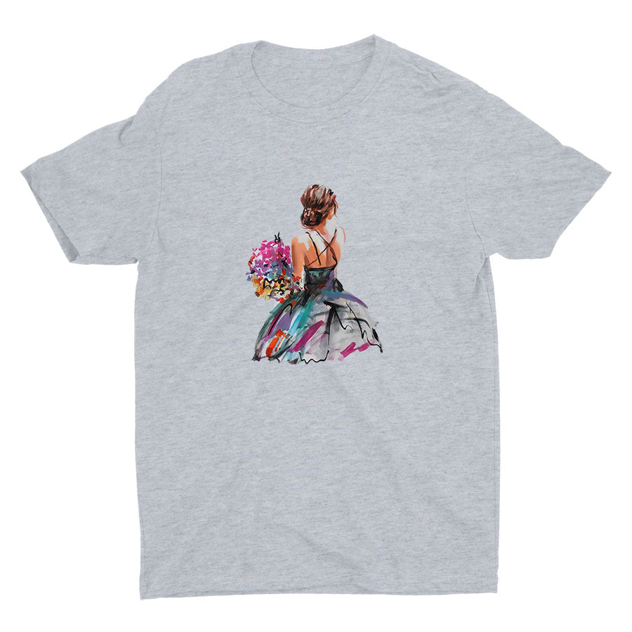 Acrylic Painting of a Lady Cotton Tee