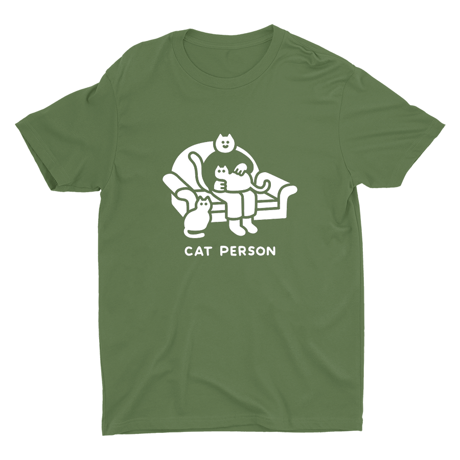 Cat Person Printed Cotton Tee