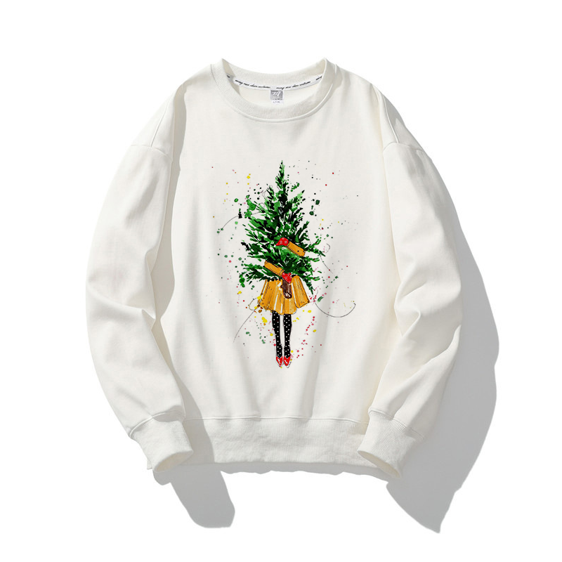 Hello Christmas O-Neck White Sweater I