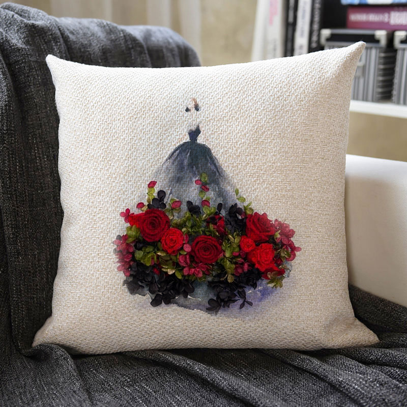 Beautiful Flowers Linen Pillowcase