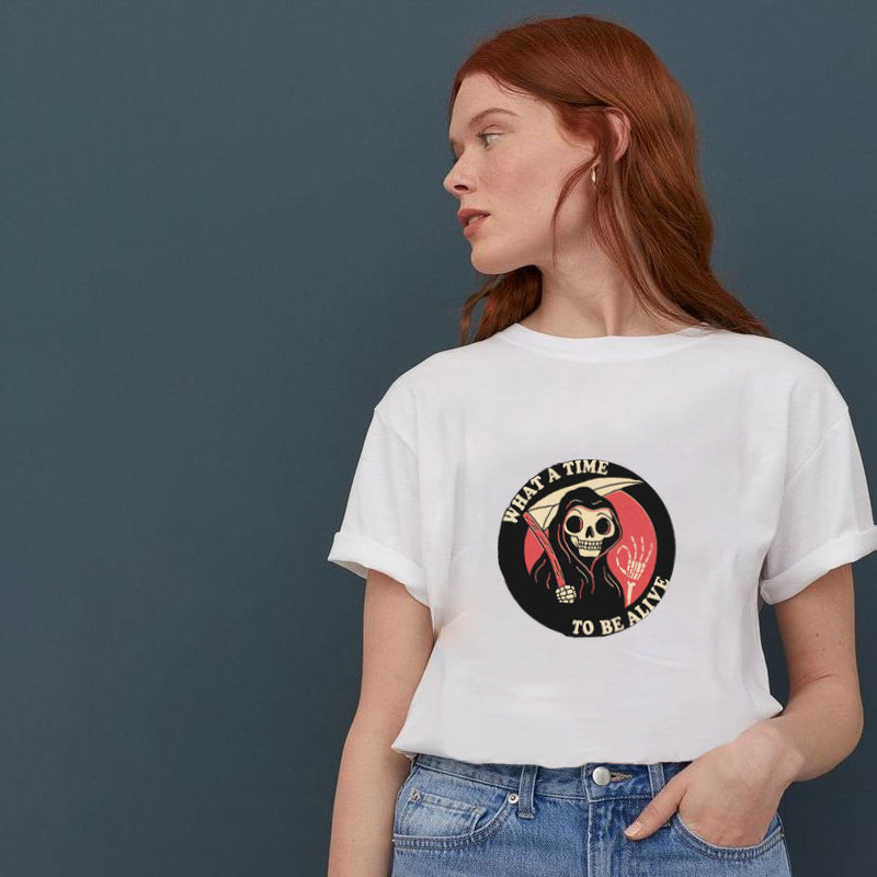 WHAT A TIME RO BE ALIVE Cotton Tee