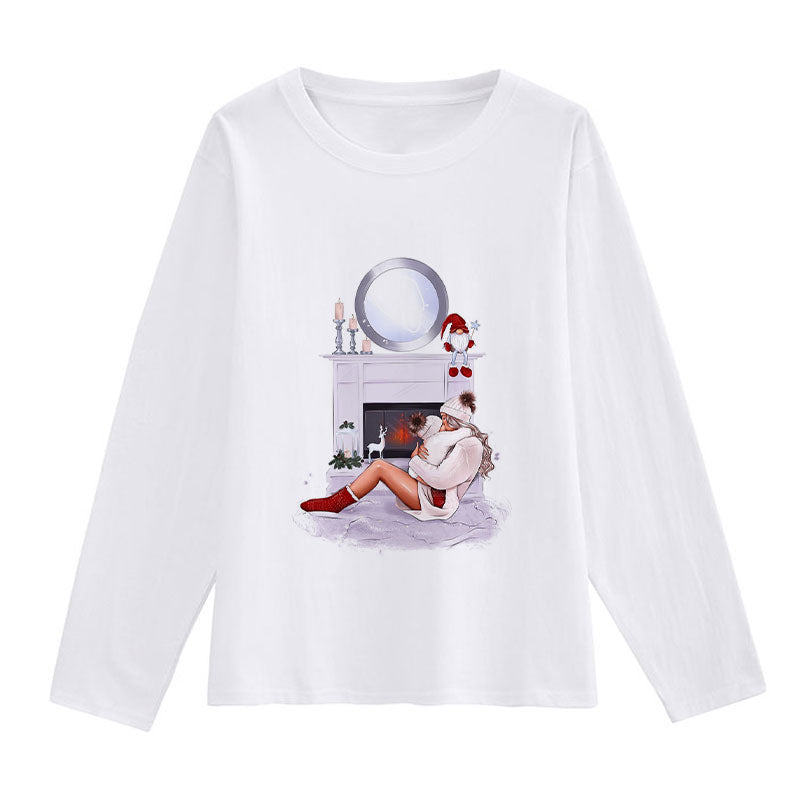 Hello Christmas Women White T-Shirt N