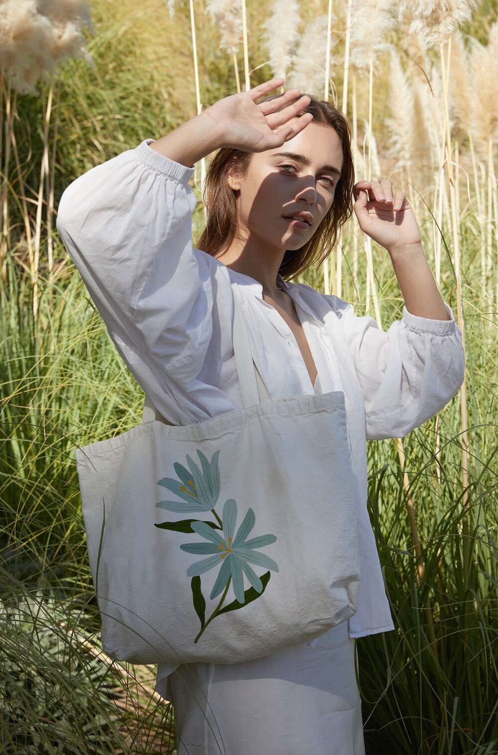 BLUE CHAMOMILE CANVAS BAG