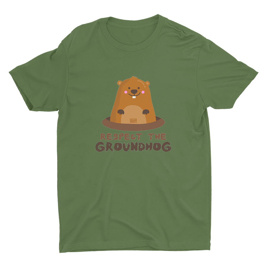 Respect The Groundhog Printed T-shirt
