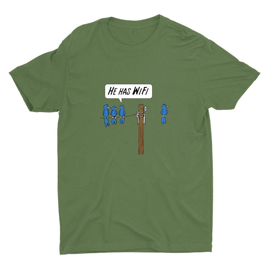 HE HAS WIFI Cotton Tee