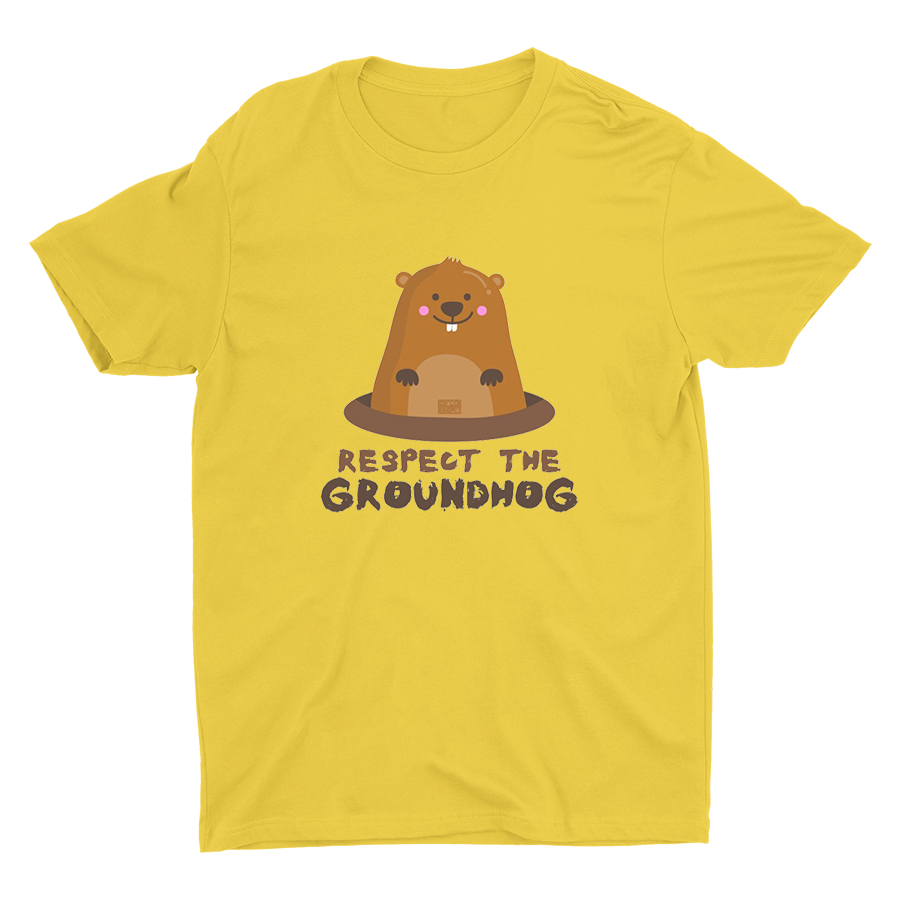 Respect The Groundhog Printed T-shirt