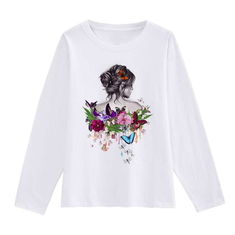 Butterfly White T-Shirt Women H