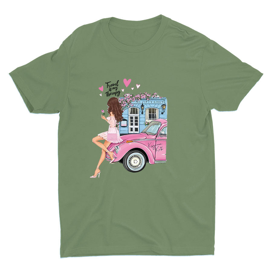 Travel Is My Therapy Cotton Tee