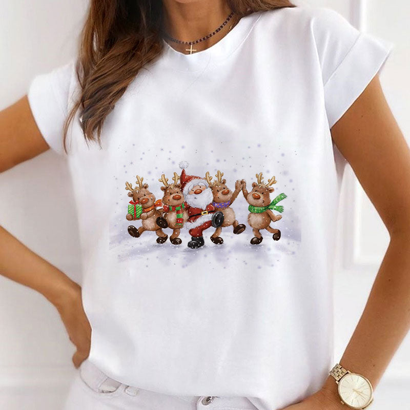 Merry Christmas Ladies White T-Shirt G