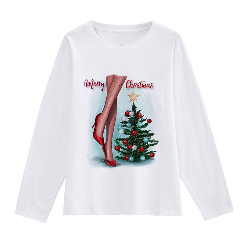 Hello Christmas Women White T-Shirt M