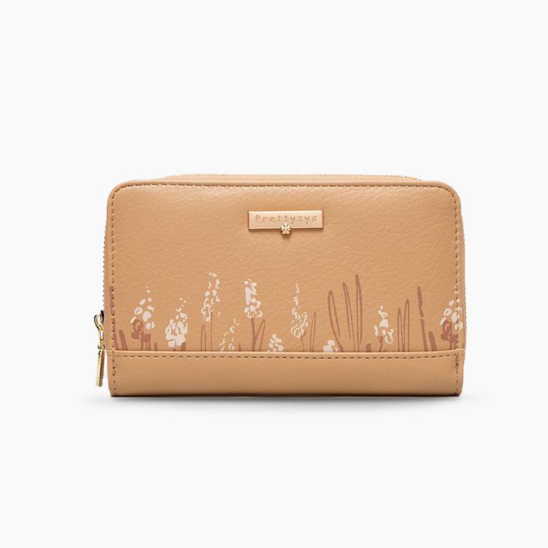 Mid-length Simple Printed Zipper Wallet