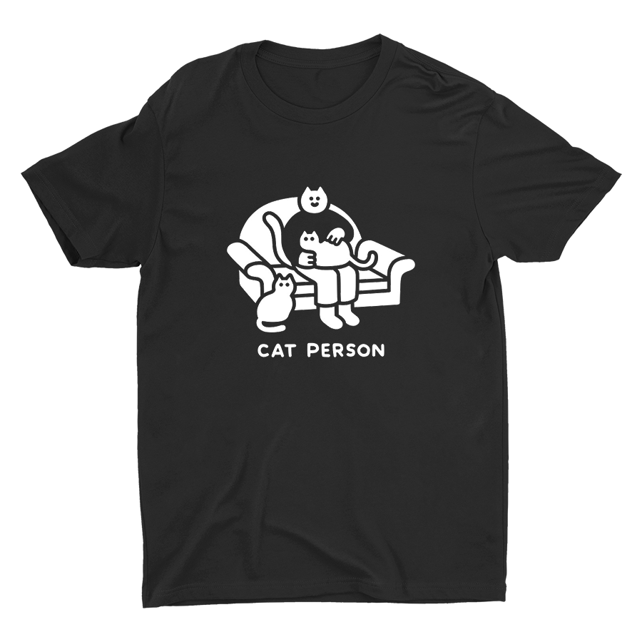 Cat Person Printed Cotton Tee