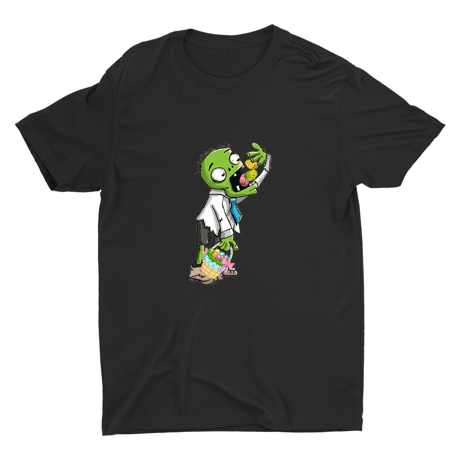 Zombie Eating Easter Eggs Cotton Tee