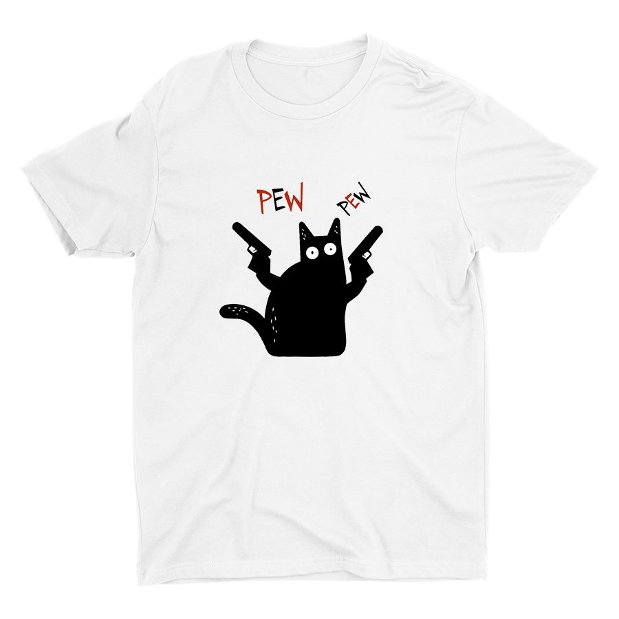 PEW PEW CAT Cotton Tee
