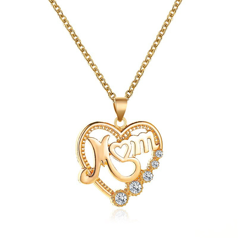 Mother's Day Heart-Shaped Diamond Necklace