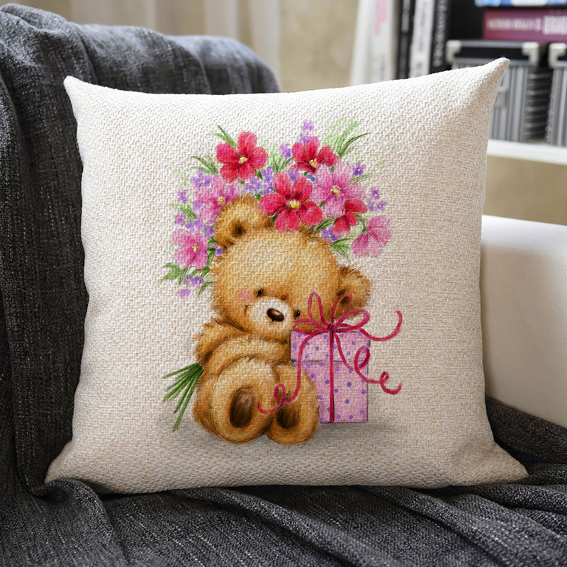 Christmas Themed Linen Pillowcase