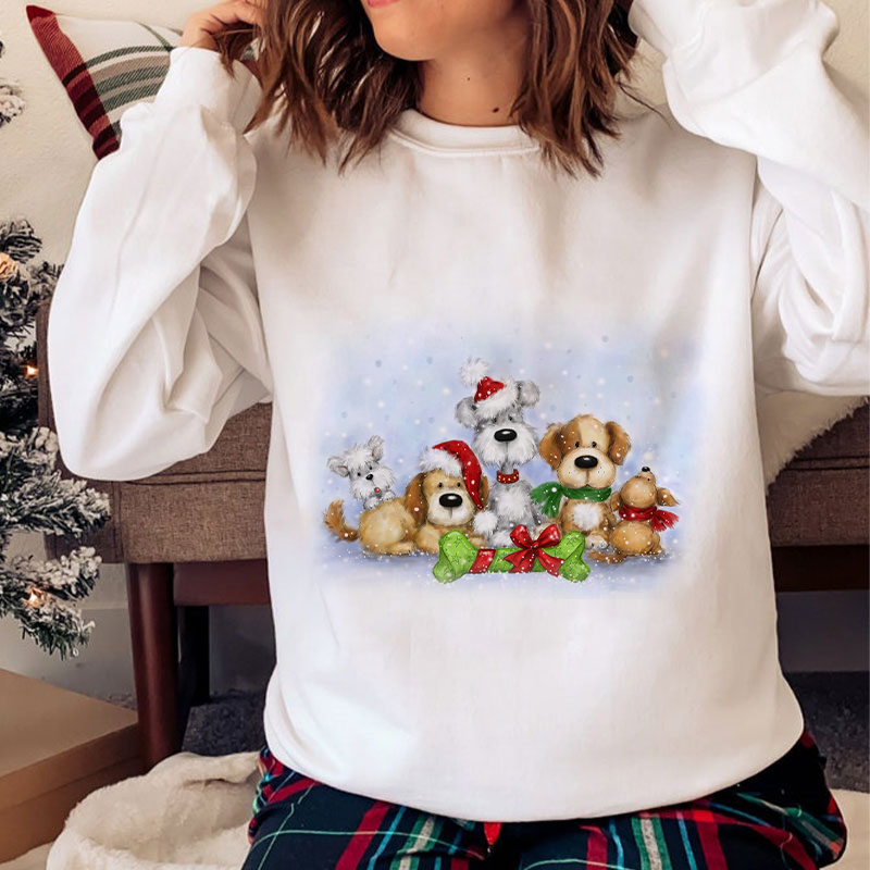 Lovely Christmas O-Neck White Sweater E