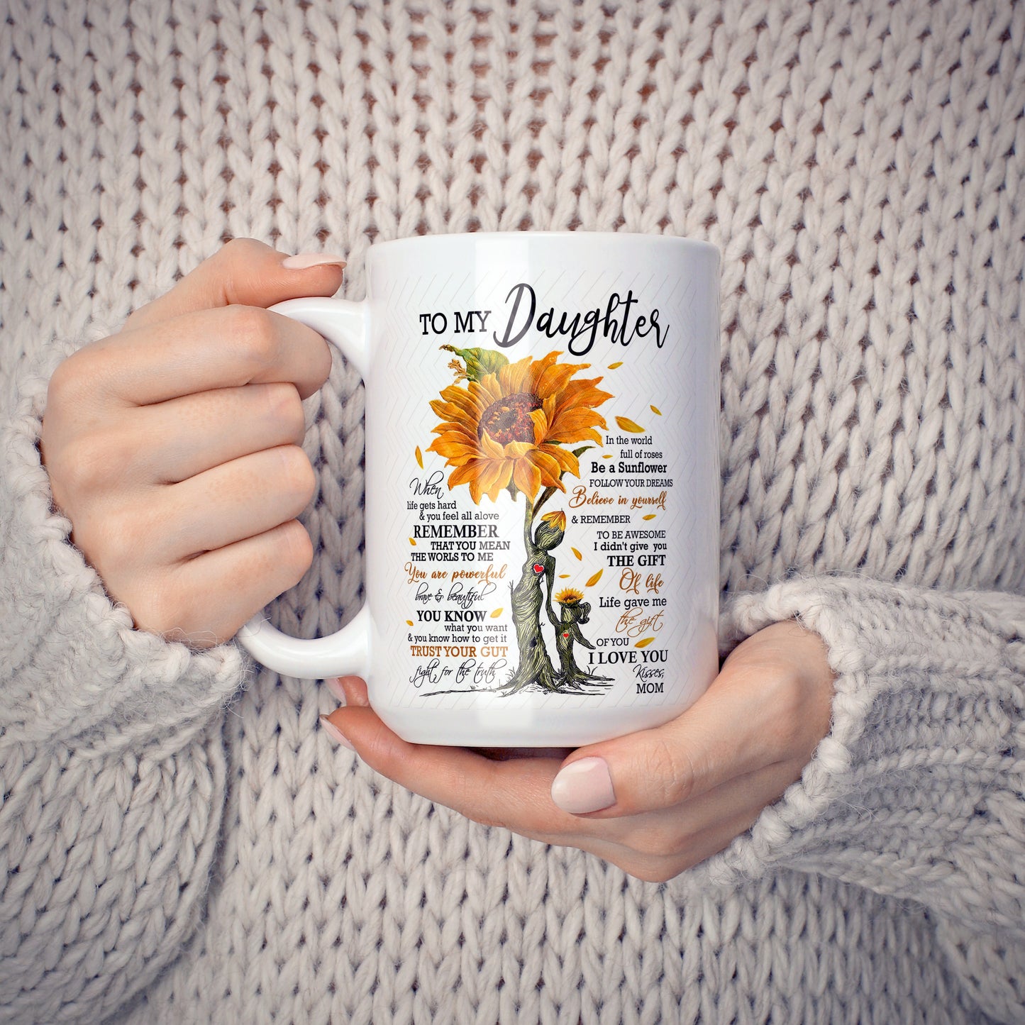 To My Daughter Customized Coffee Mug